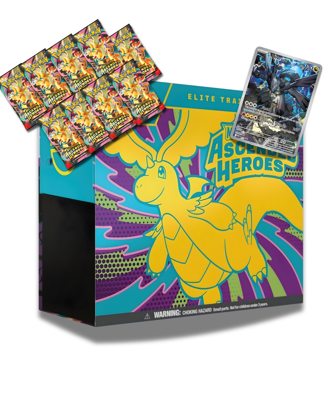 Contenido Elite Trainer Box Ascended Heroes sobres y carta promo Zekrom comprar Venezuela.