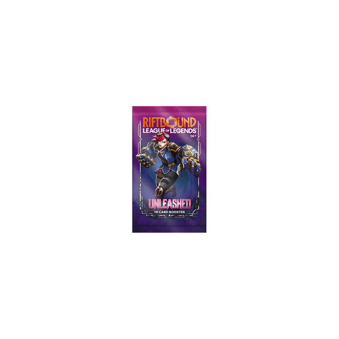 Sobre individual sellado Riftbound League of Legends TCG Unleashed con la campeona Vi.