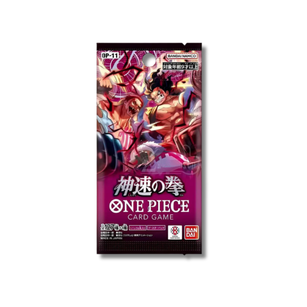 Sobre individual sellado booster pack One Piece Card Game Godspeed Fist OP-11 japonesa Hobby Zone Venezuela.