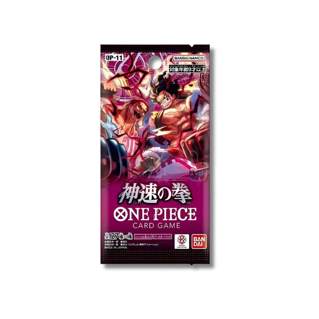 Sobre individual sellado booster pack One Piece Card Game Godspeed Fist OP-11 japonesa Hobby Zone Venezuela.