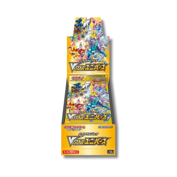 Caja de sobres abierta display booster box Pokémon TCG VSTAR Universe s12a japonesa cartas brillantes Venezuela.