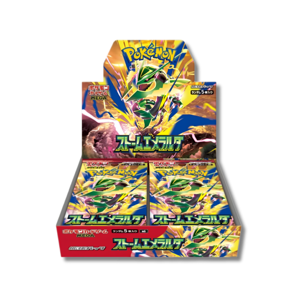 Caja sellada Booster Box Pokémon TCG Storm Emerald versión japonesa con Mega Rayquaza.