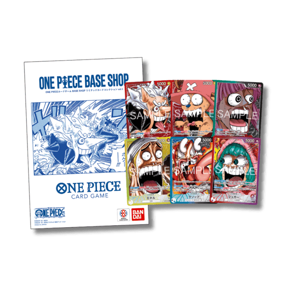 Set de cartas One Piece TCG Base Shop Limited Card Collection Vol 1 con las caras de sorpresa de Enel versión japonesa.