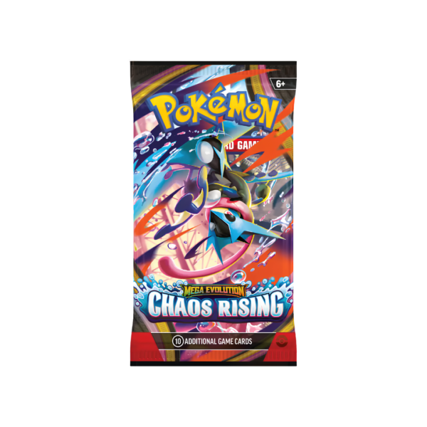 Sobre individual sellado Pokémon TCG Mega Evolution Chaos Rising edición en inglés.