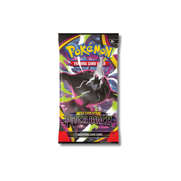 Sobre individual sellado Pokémon TCG Mega Evolution Pitch Black con Darkrai en inglés.