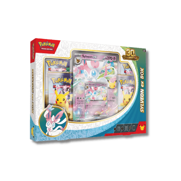 Caja de colección Sylveon ex Box Pokémon TCG 30th Celebration en inglés.